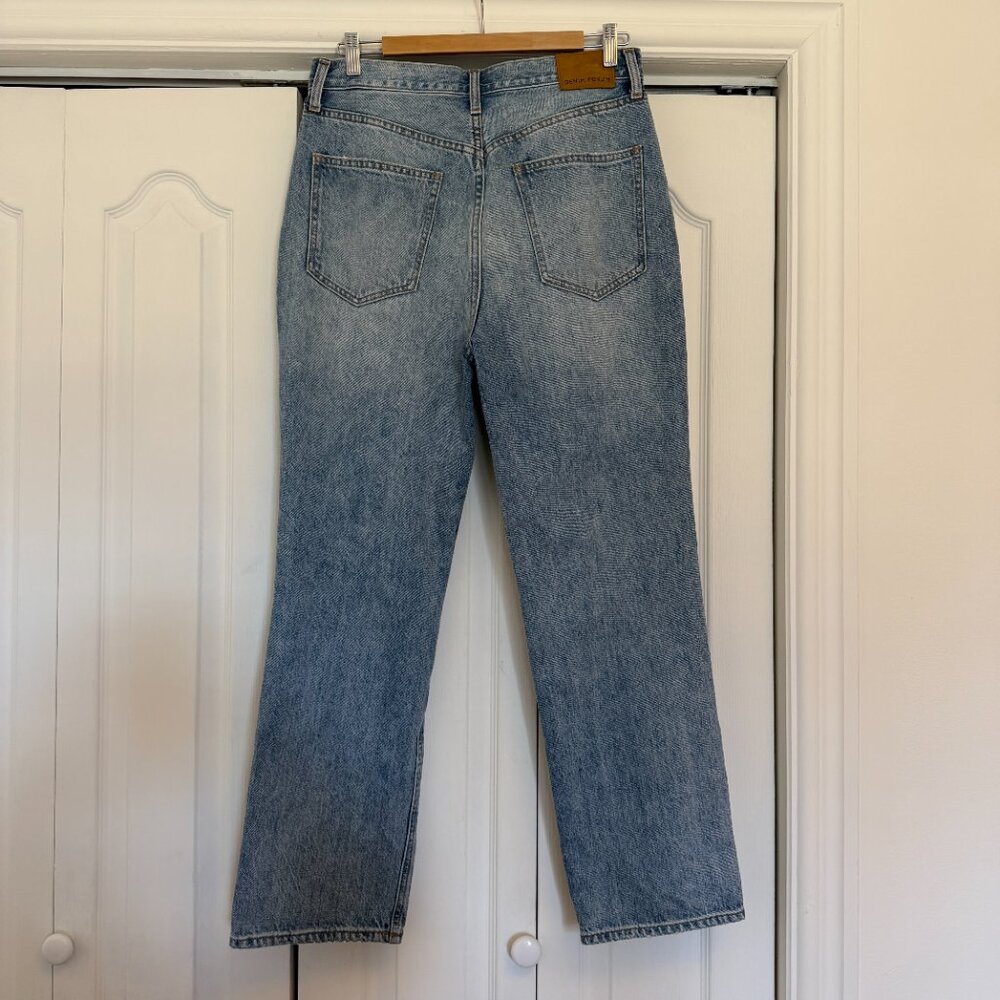 Denim Forum High-Rise Distressed Straight Jeans - Picture 4 of 6